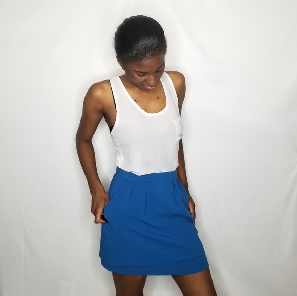 BB Dakota Dresses & Skirts - BB Dakota Blue Double Tier Skirt BB Dakota Dresses & Skirts - BB Dakota Blue Double Tier Skirt